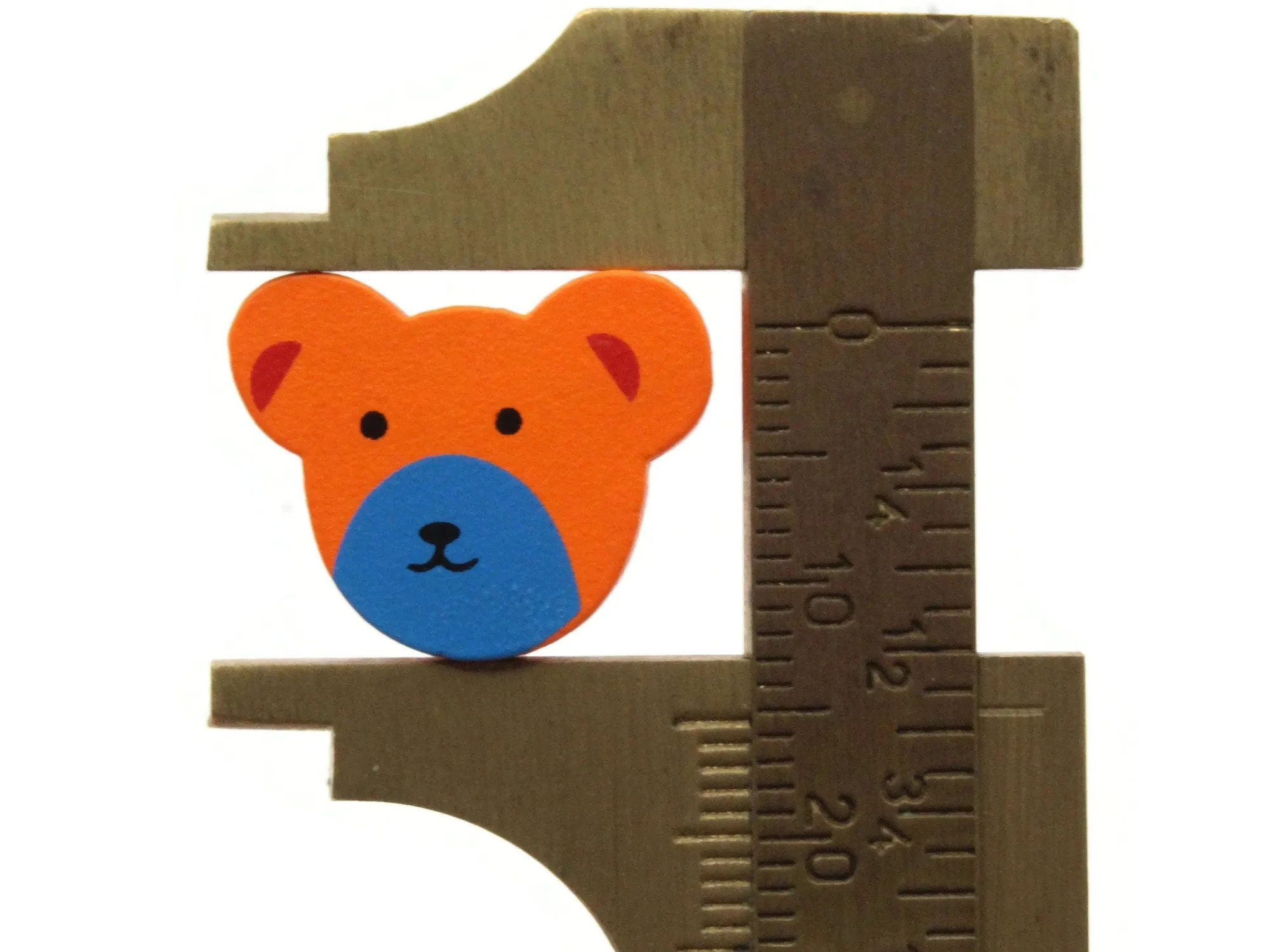 12 15mm Orange Wooden Teddy Bear Beads