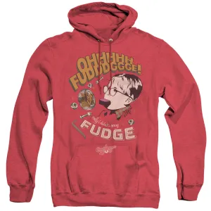 A Christmas Story Fudge Heather Mens Hoodie Red