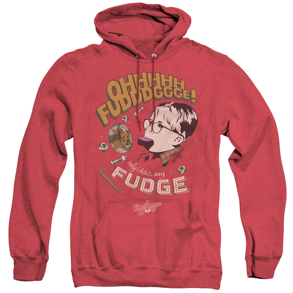 A Christmas Story Fudge Heather Mens Hoodie Red