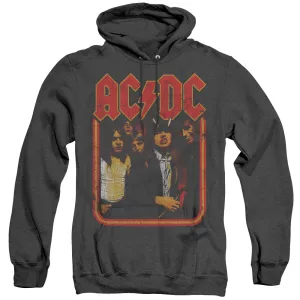 AC/DC Group Distressed Heather Mens Hoodie Black