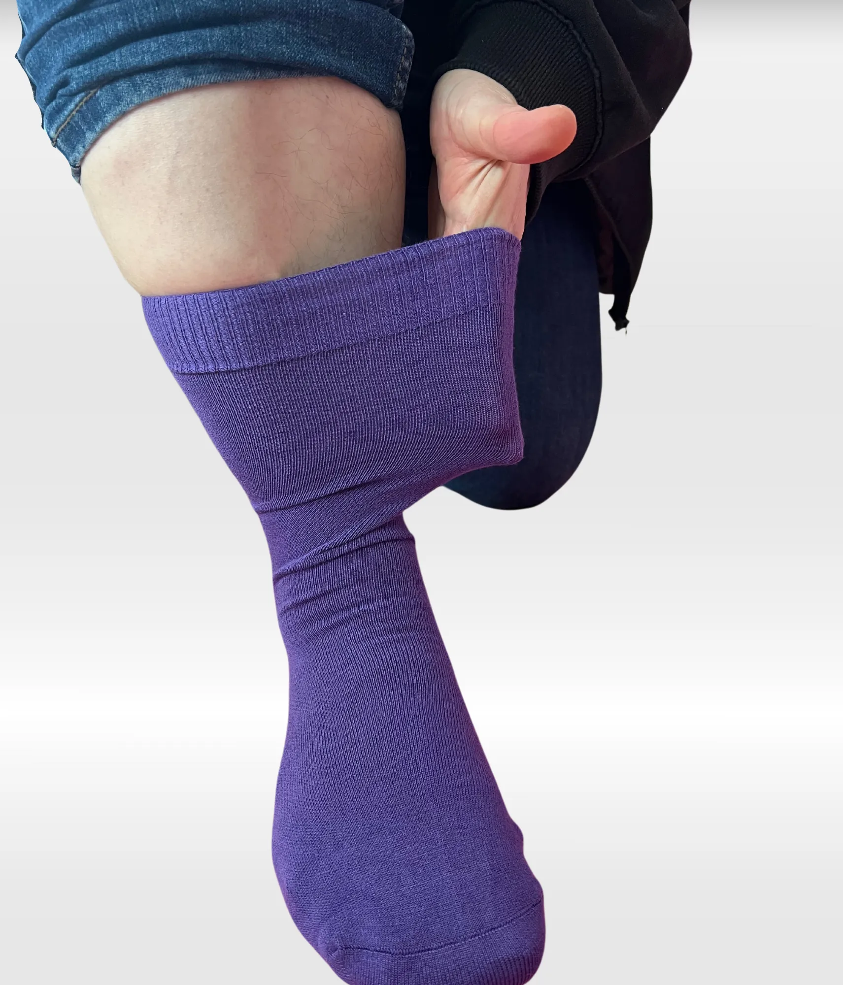 Bamboo Loose Top Socks - Purple