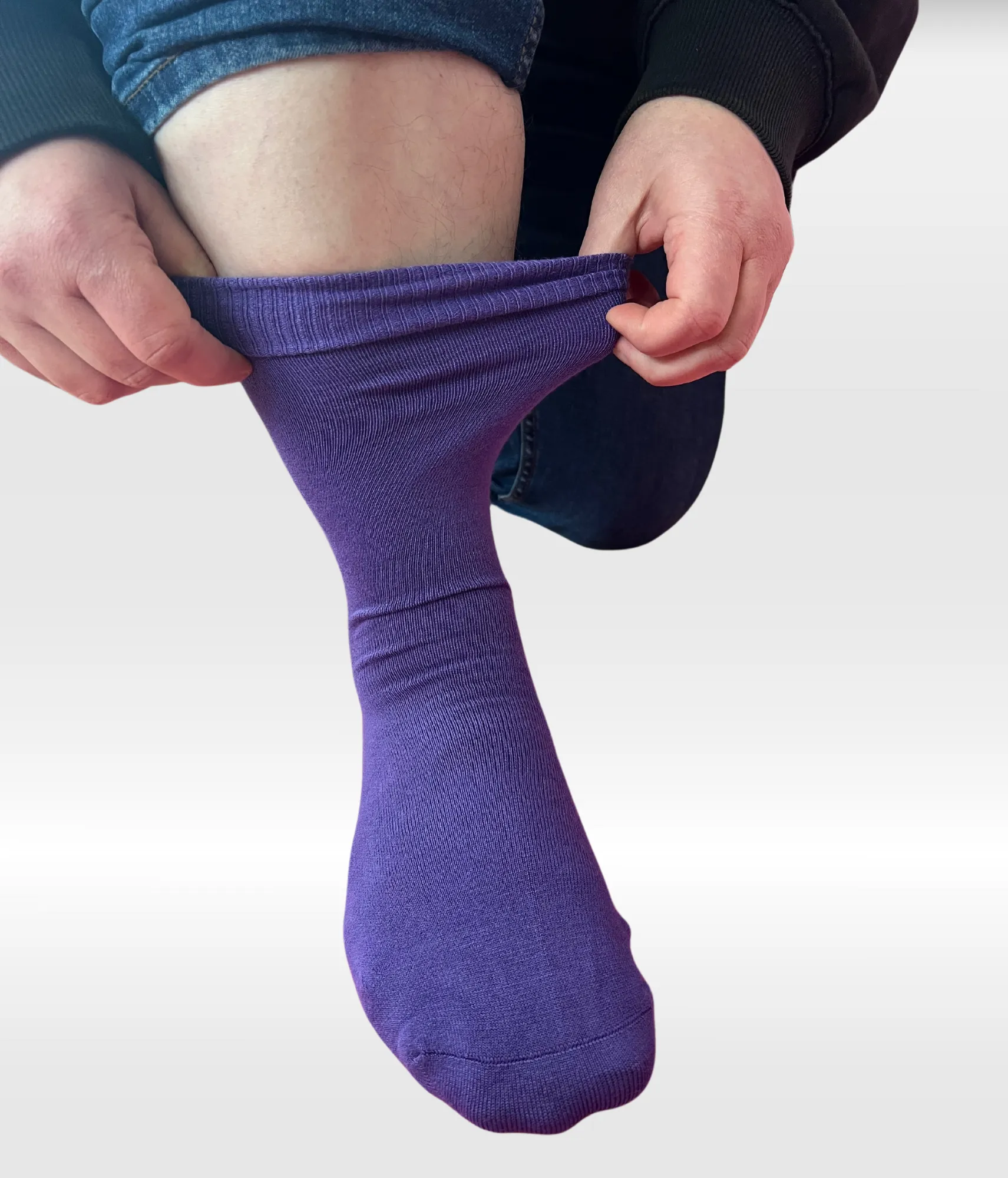 Bamboo Loose Top Socks - Purple