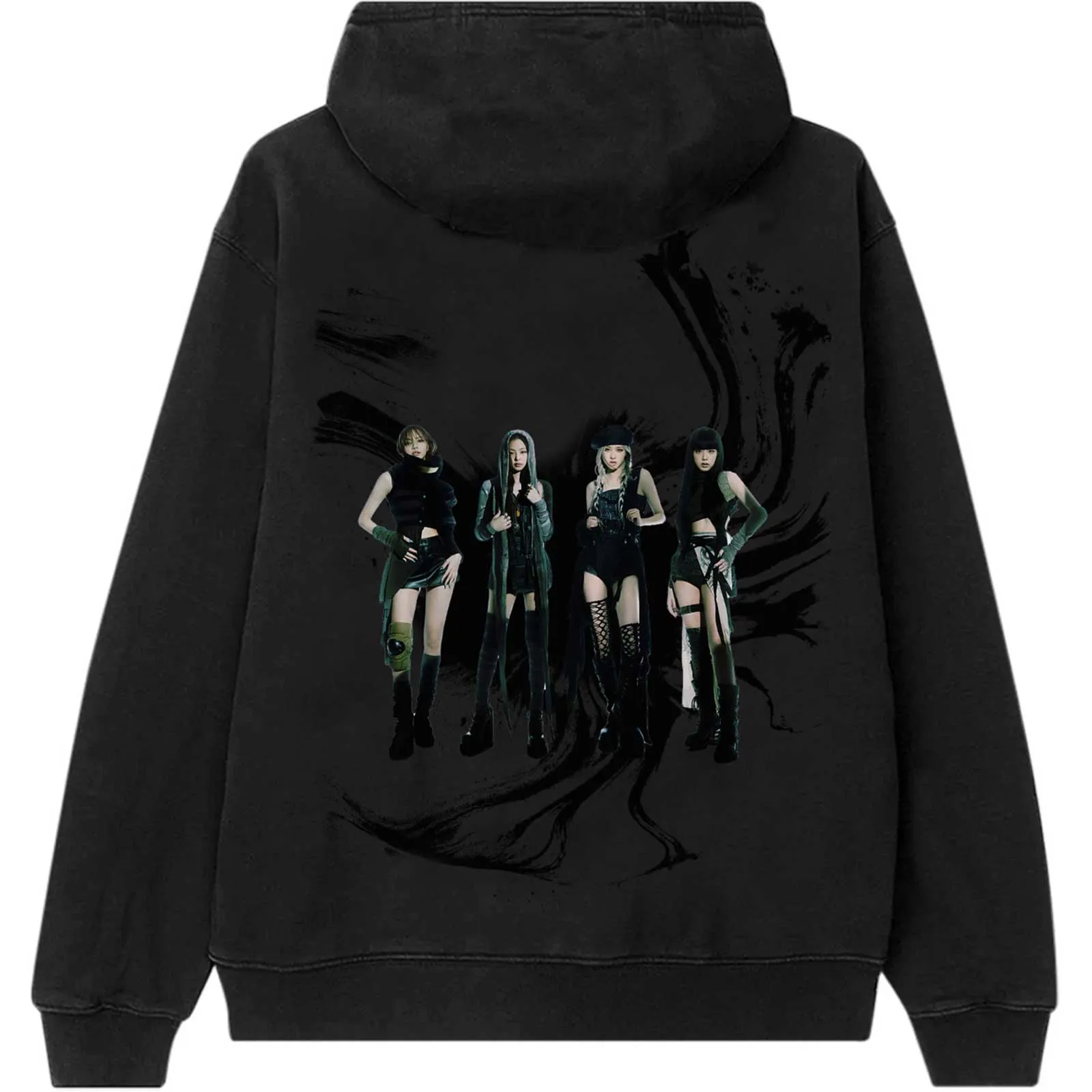 BlackPink Unisex Pullover Hoodie: Pink Venom Oil Stroke (Back Print)