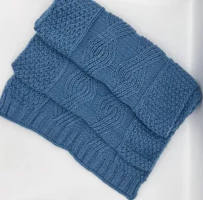 Cable Knit Scarf - Cornflower