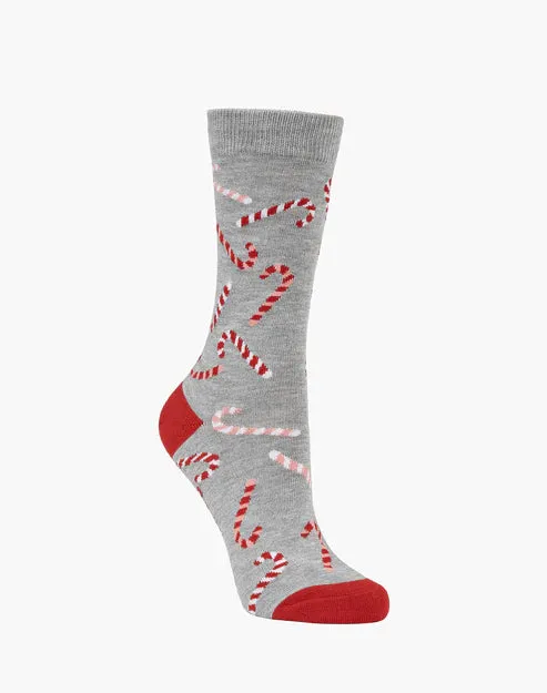 Candy Canes Women's Bamboo Crew Socks