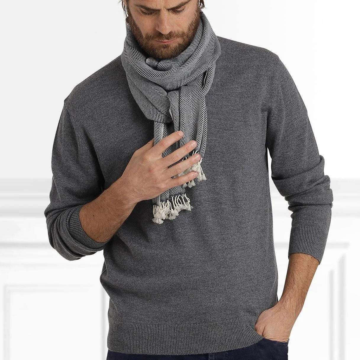 CARE BY ME 100% Cashmere Mens Michael Scarf