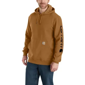 Carhartt Men's Signature Logo Hooded Pullover Sweatshirt_Carhartt Brown