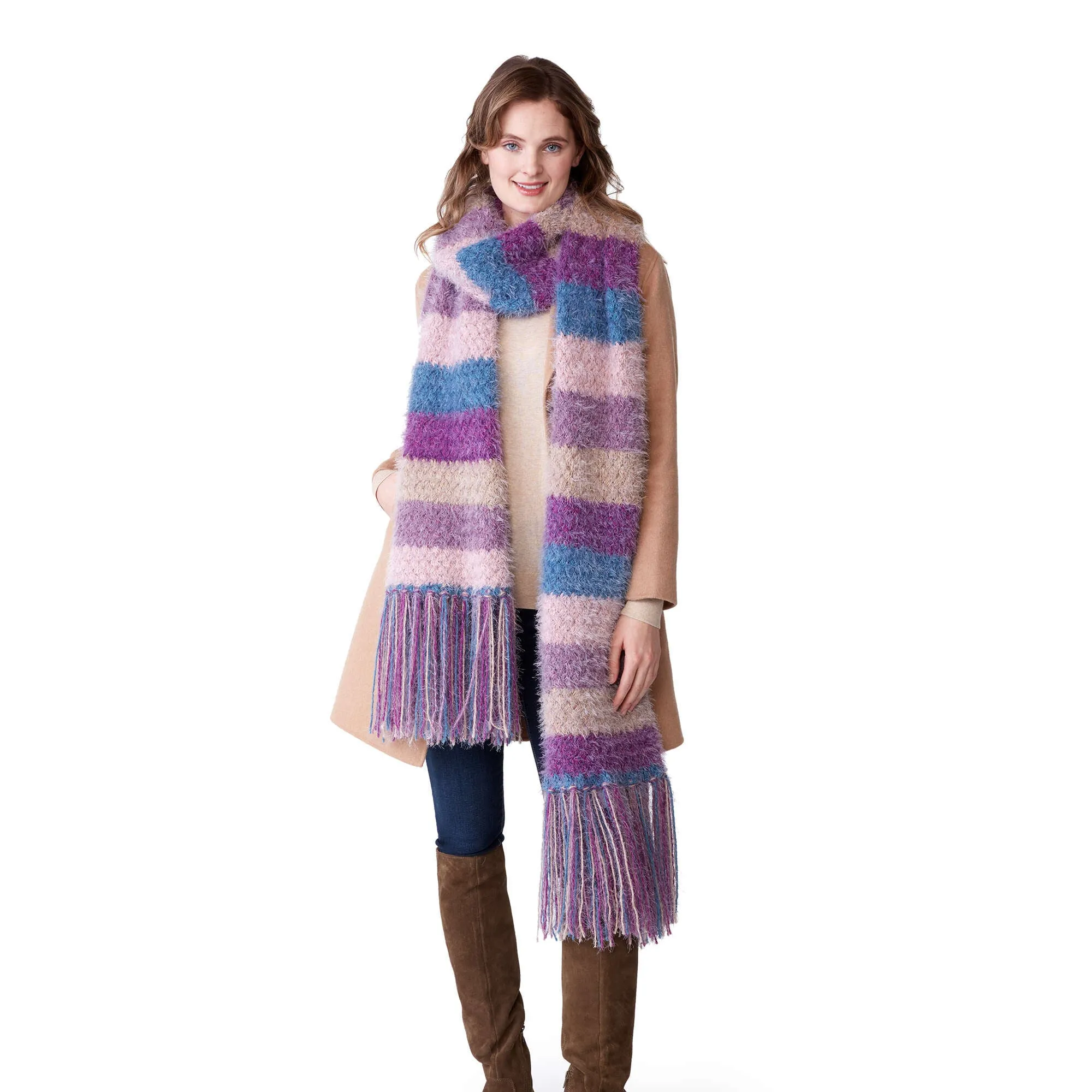 Caron Criss Cross Knit Scarf