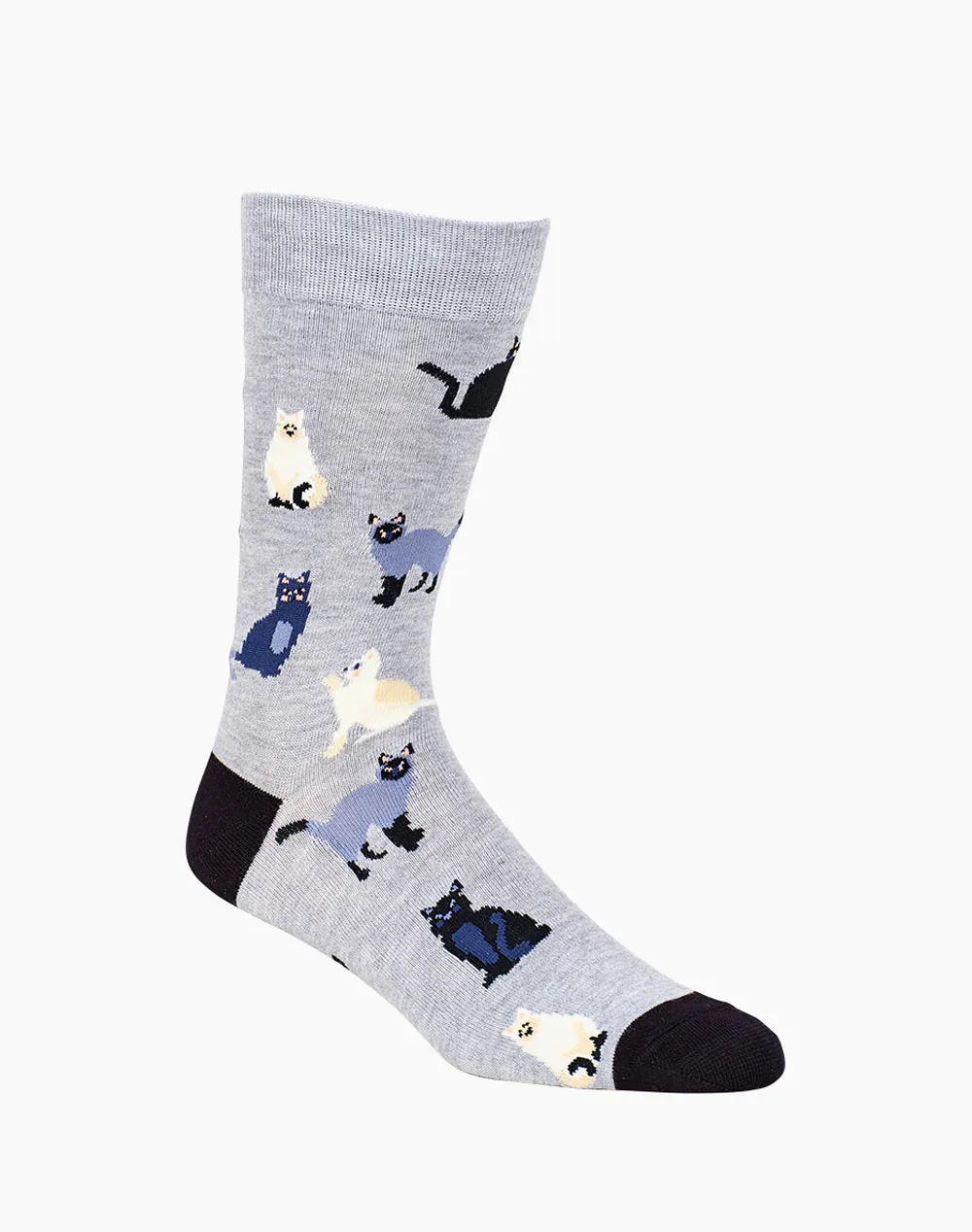 Cats in Blue Bamboo Men's Crew Socks