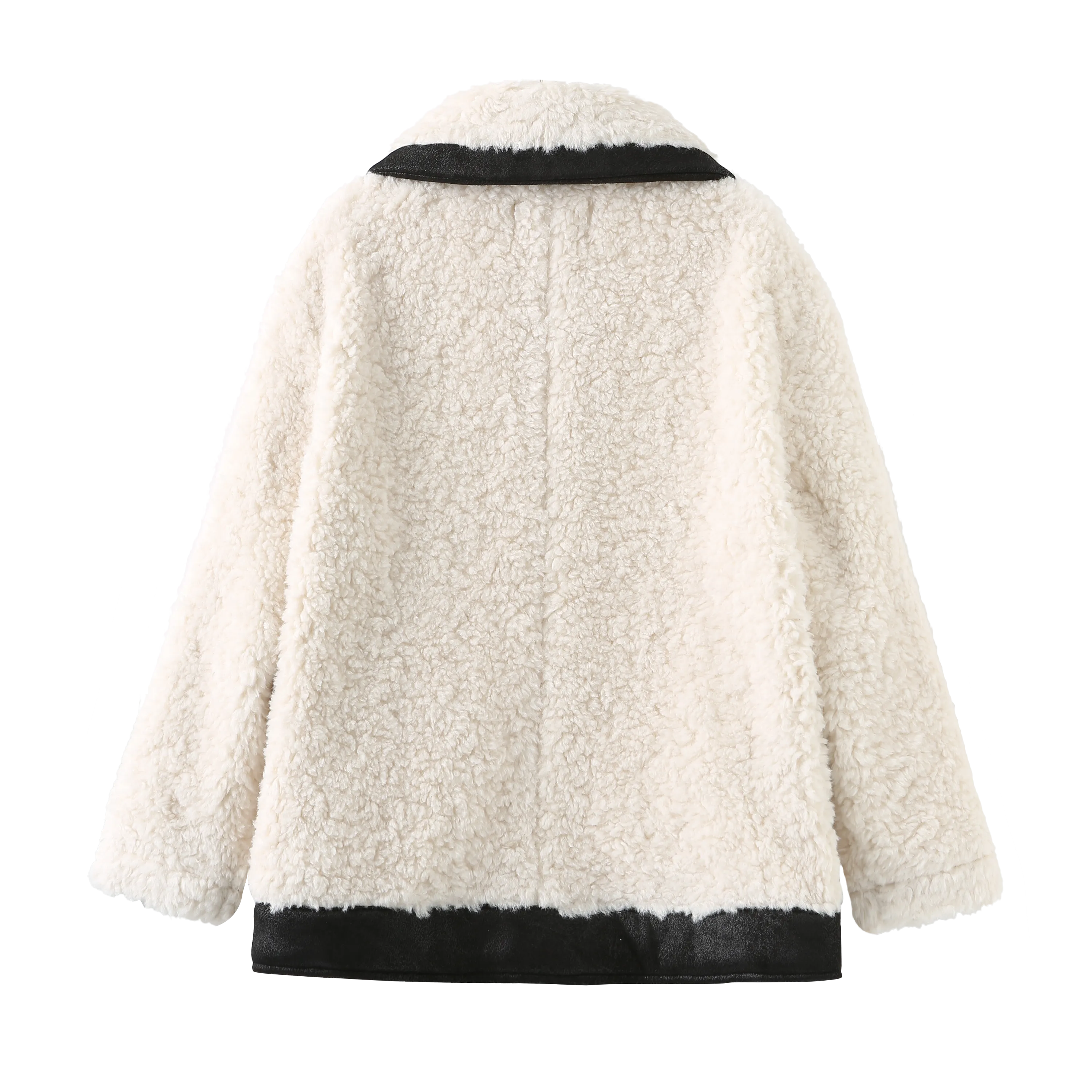 Classic Patched Teddy Bear Coat - White