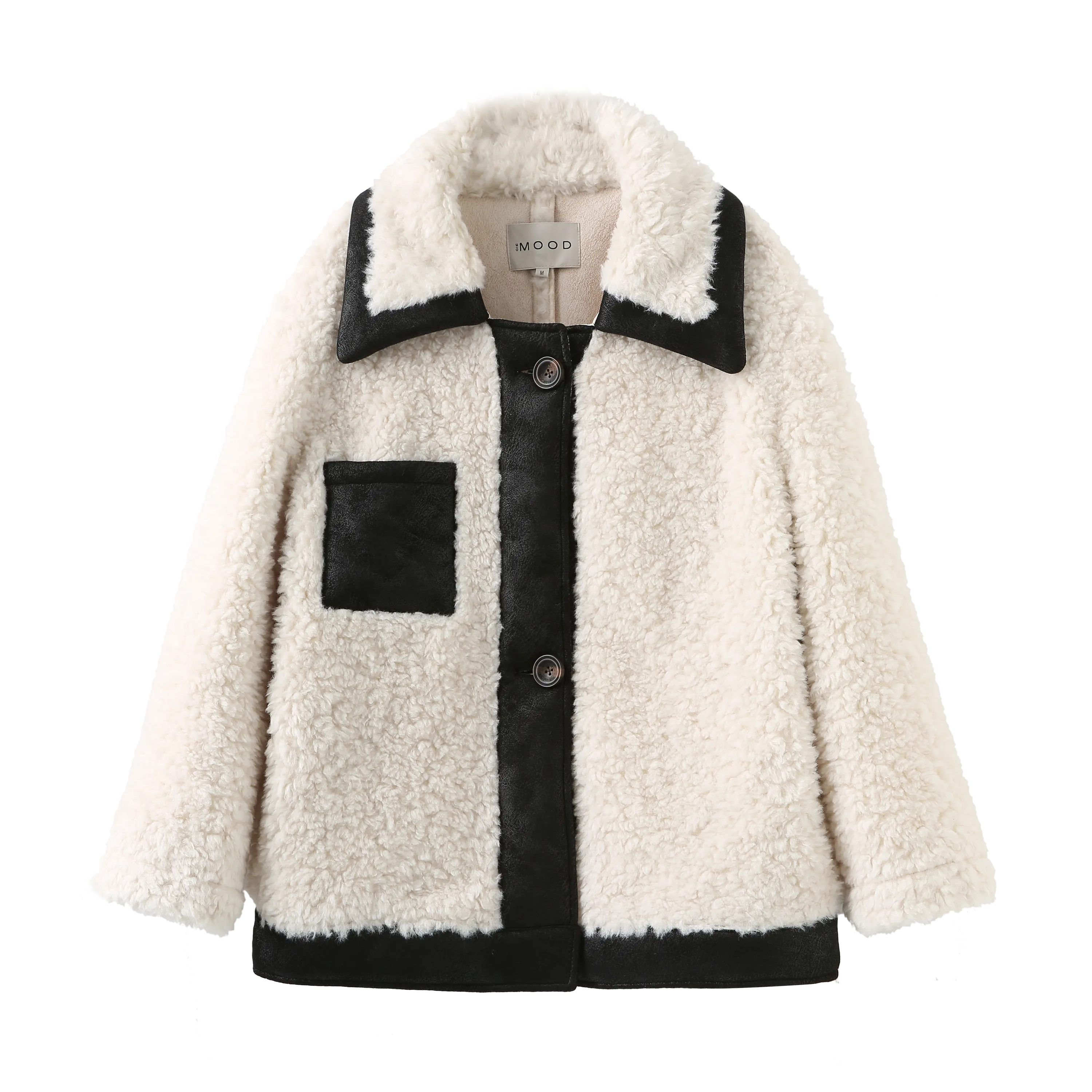 Classic Patched Teddy Bear Coat - White