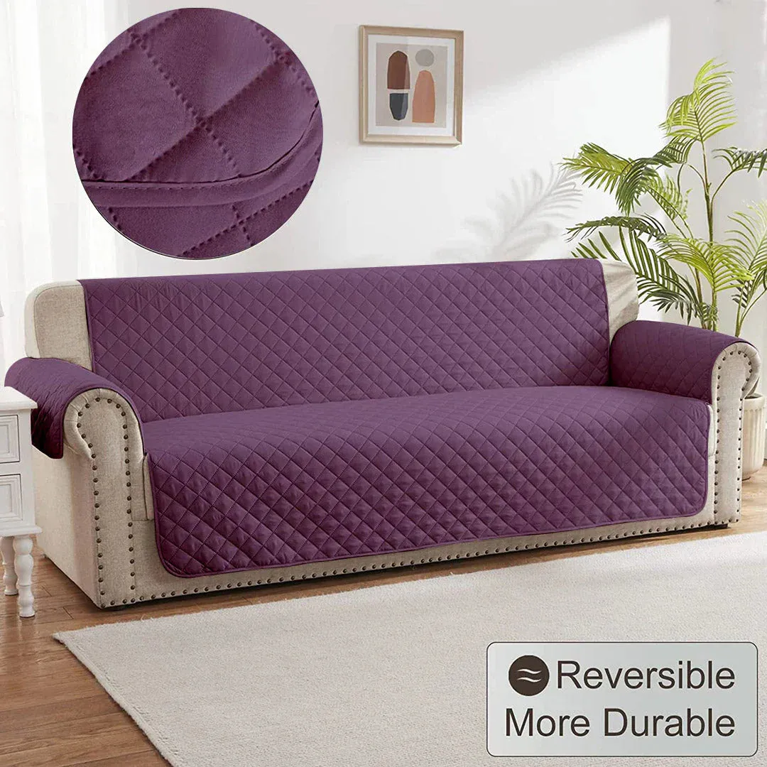 COTTON QUILTED SOFA RUNNER - SOFA COAT (PURPLE)