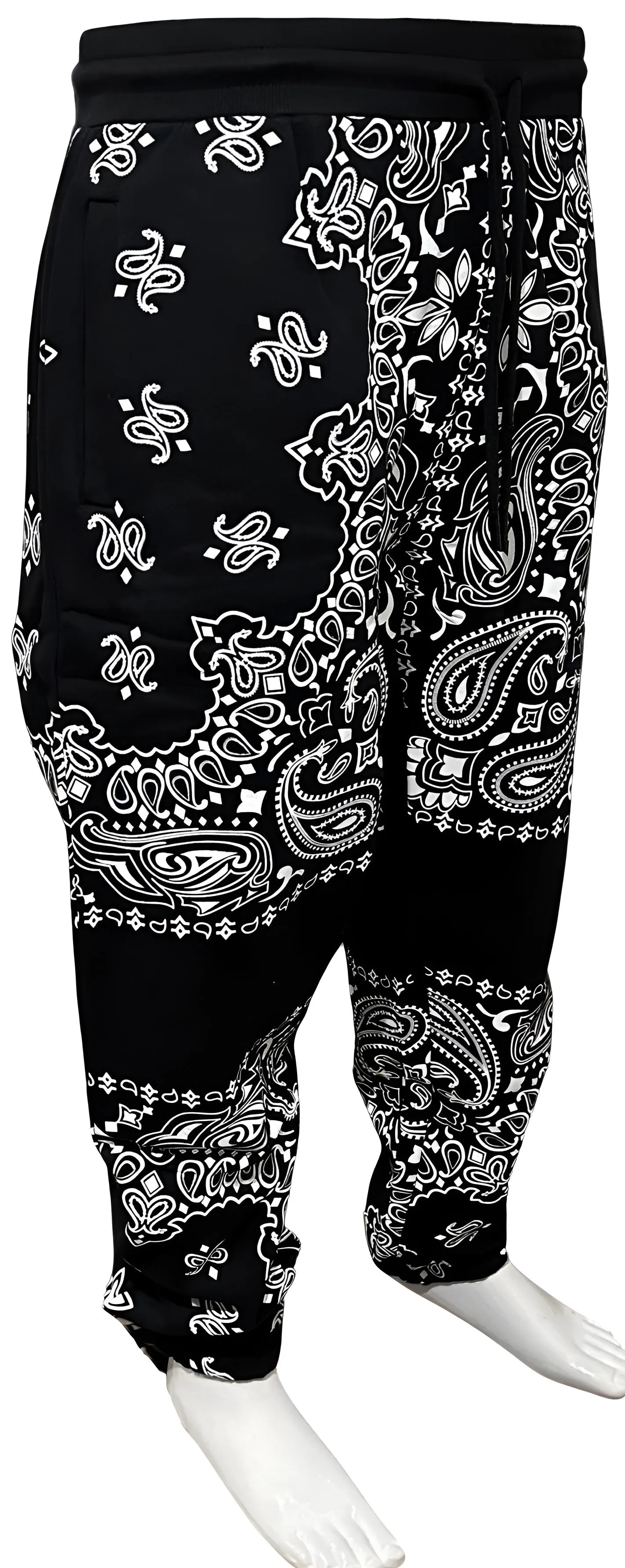 ^CROOKS & CASTLES^ (BLACK) *PAISLEY* JOGGER SWEATPANTS FOR MEN