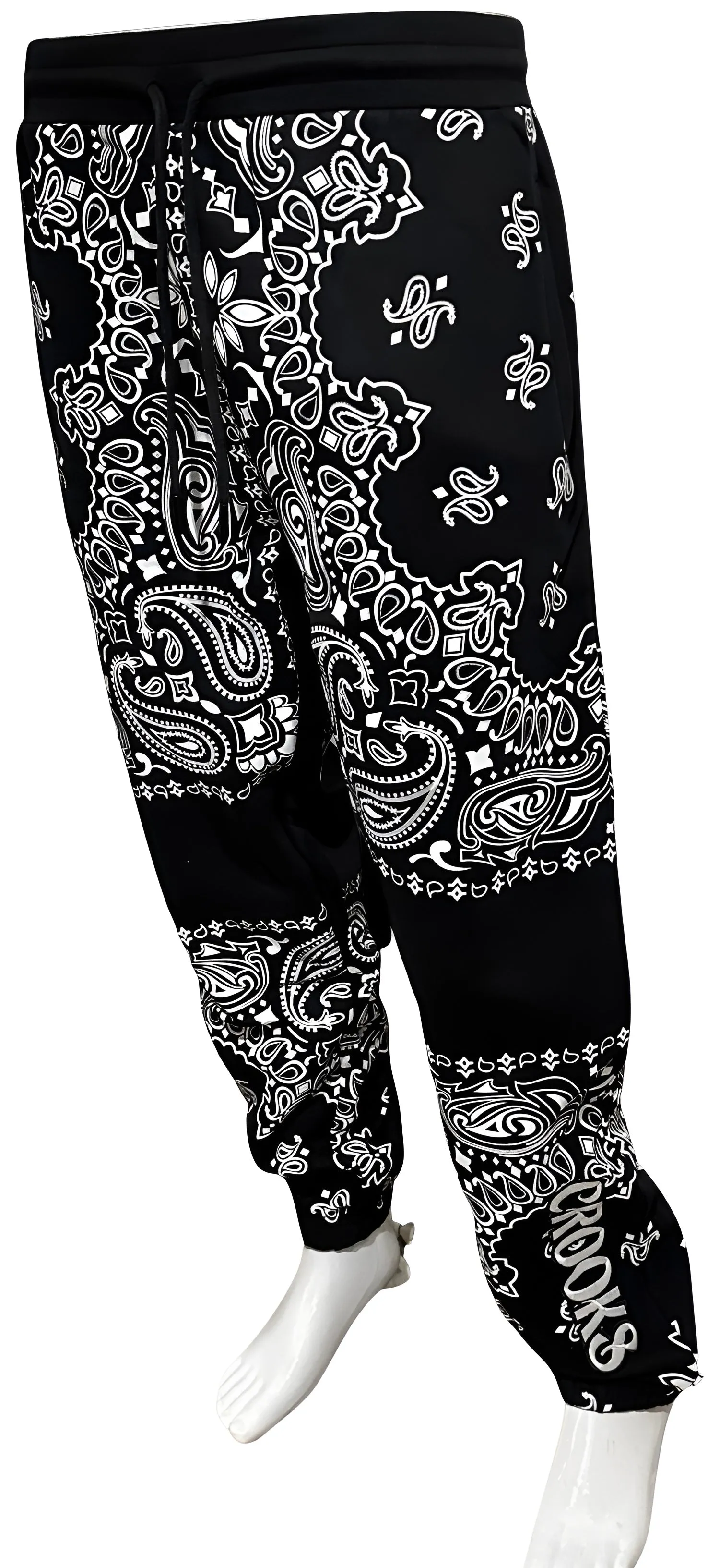 ^CROOKS & CASTLES^ (BLACK) *PAISLEY* JOGGER SWEATPANTS FOR MEN