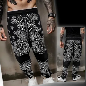 ^CROOKS & CASTLES^ (BLACK) *PAISLEY* JOGGER SWEATPANTS FOR MEN