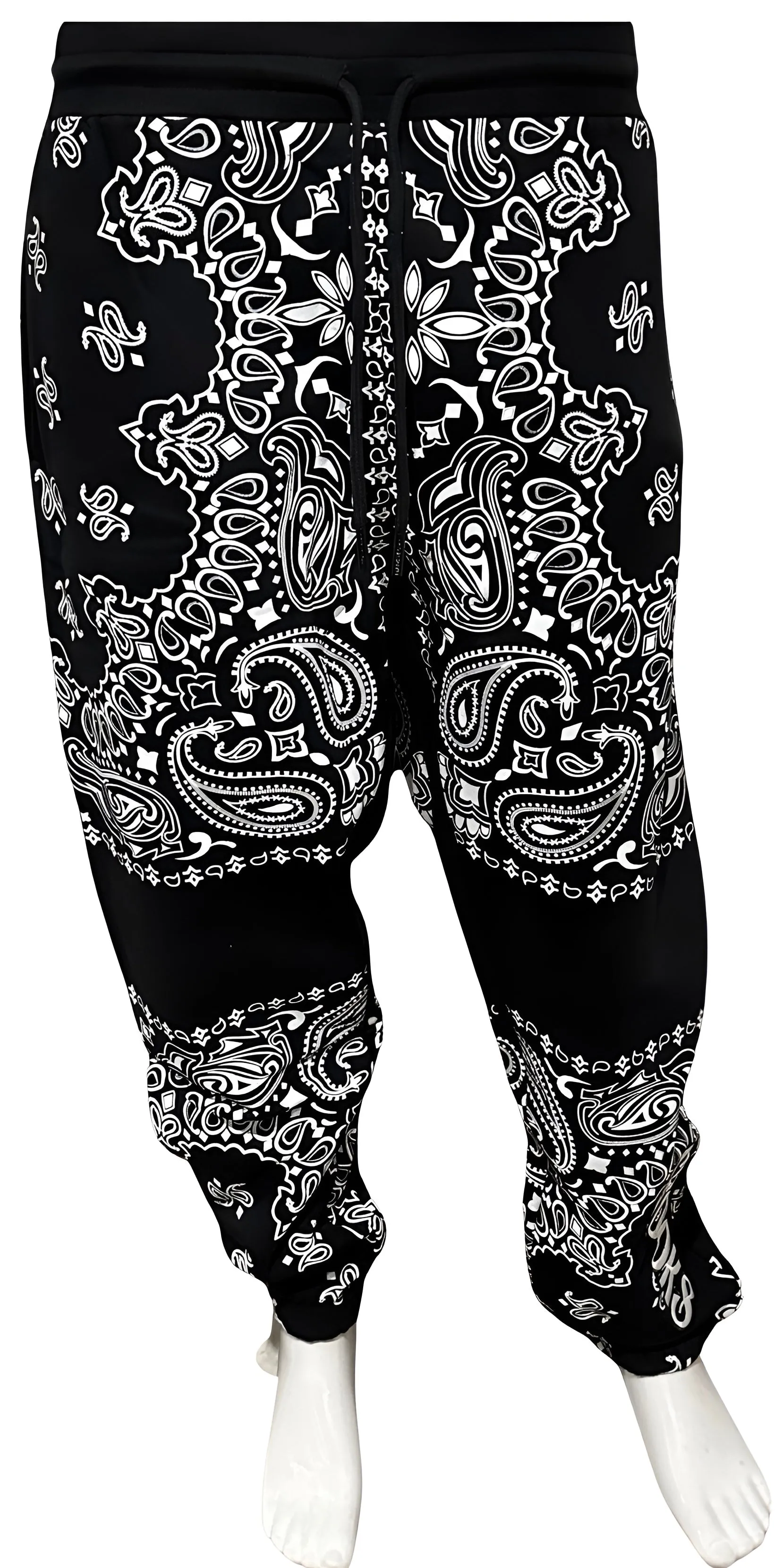 ^CROOKS & CASTLES^ (BLACK) *PAISLEY* JOGGER SWEATPANTS FOR MEN