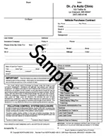 Custom Imprinted Purchase Contract - Drivers License Style