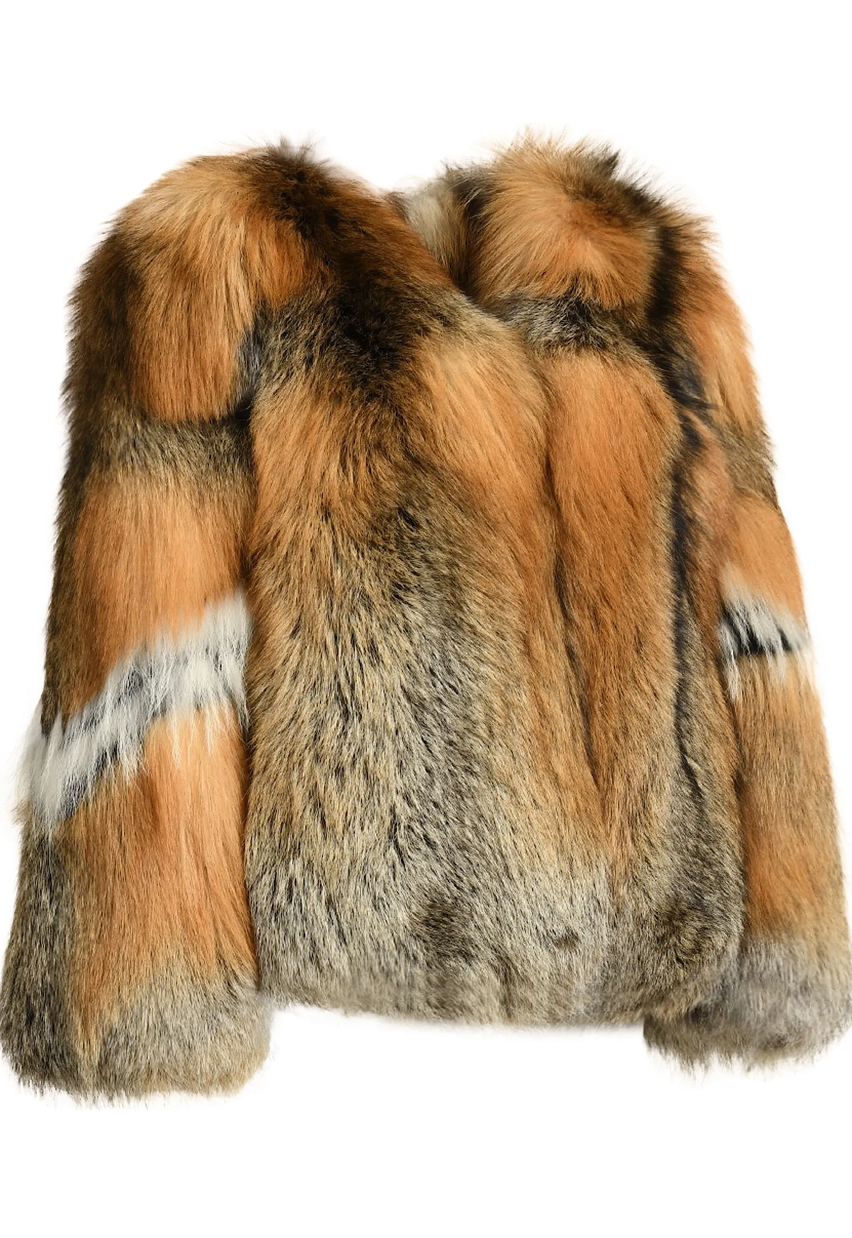 DALINA Plush Red Fox Fur Coat