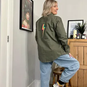 Embroidered Bolt Khaki Jacket