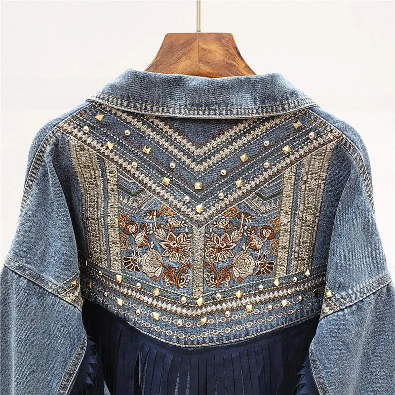 Embroidered Denim Jacket Women