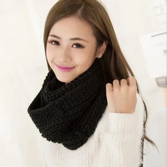 Fashion Collar Knitted Winter Scarf #FS-1