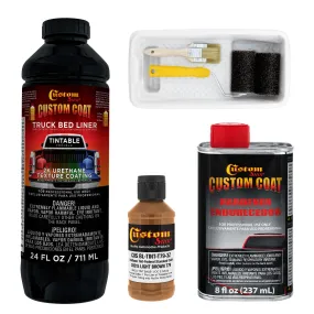 Federal Standard Color #30215 Light Brown T79 Urethane Roll-On, Brush-On or Spray-On Truck Bed Liner, 1 Quart Kit with Roller Applicator Kit