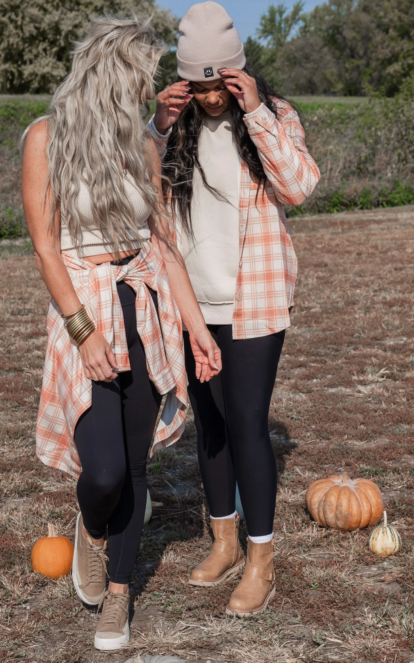 Forever Favorite Plaid Shacket in Cream Butter Orange #1  | Salty WavE *