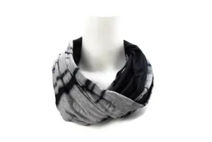 Gray and Navy Blue Tie Dye Reversible Infinity Scarf