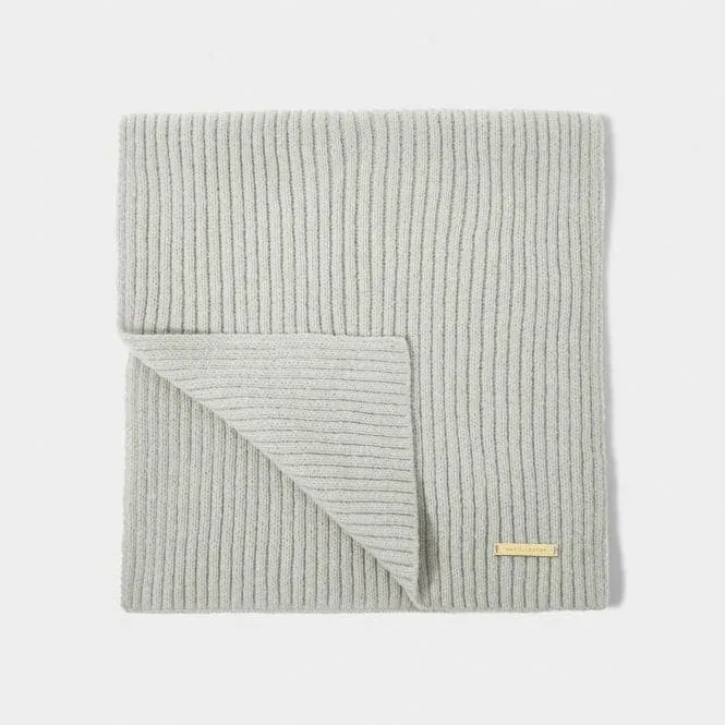 Grey Ribbed Knit Scarf KLS542