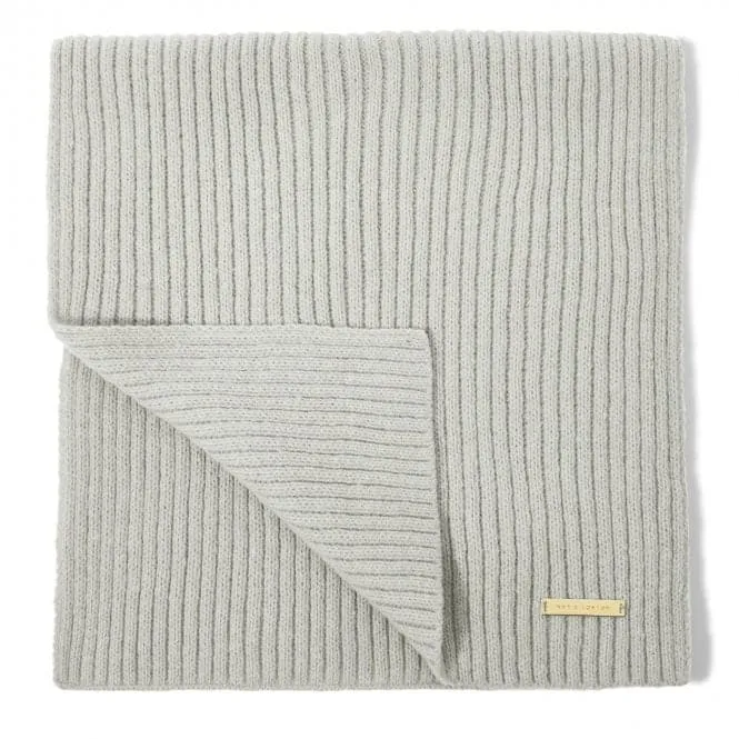 Grey Ribbed Knit Scarf KLS542