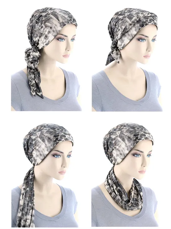 Head Wrap Scarf Leopard Brown