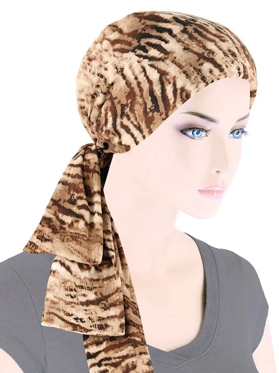 Head Wrap Scarf Leopard Brown