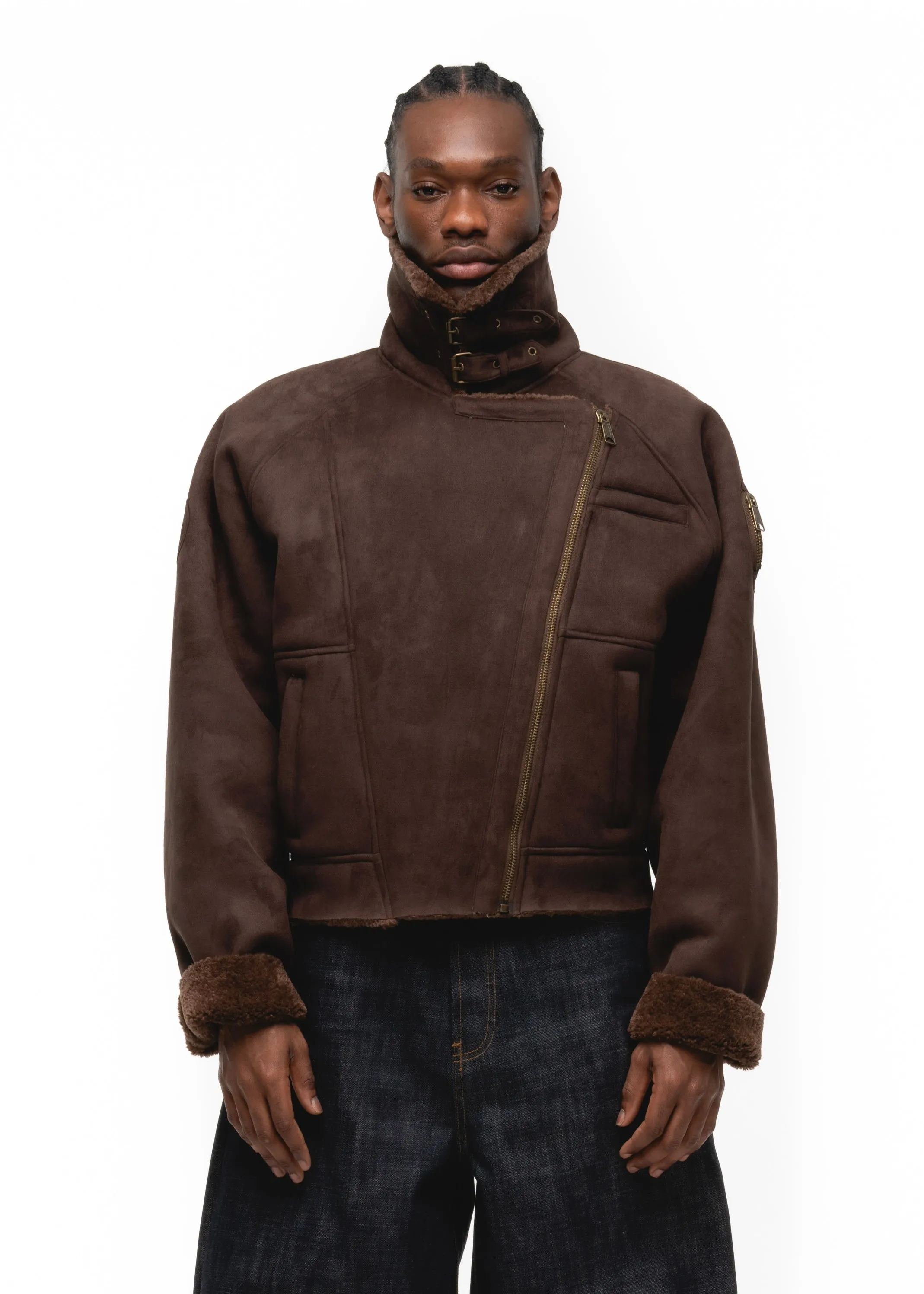 HEAVY FLIGHT SHEARLING JACKET BROWN