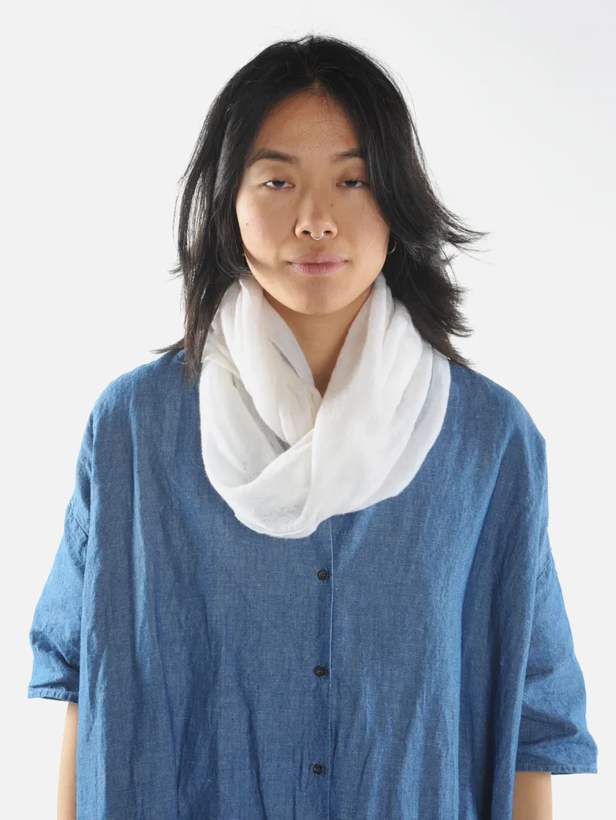 Ivory Classic Knit Cashmere Tube Scarf