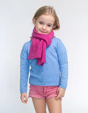 Kids Rib Knit Scarf in Berry