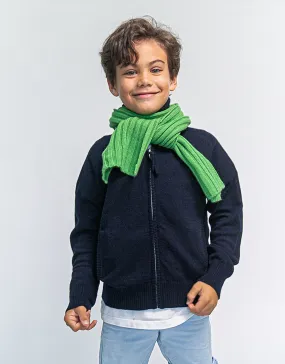 Kids Soft Knitted Cashmere Scarf in Grass