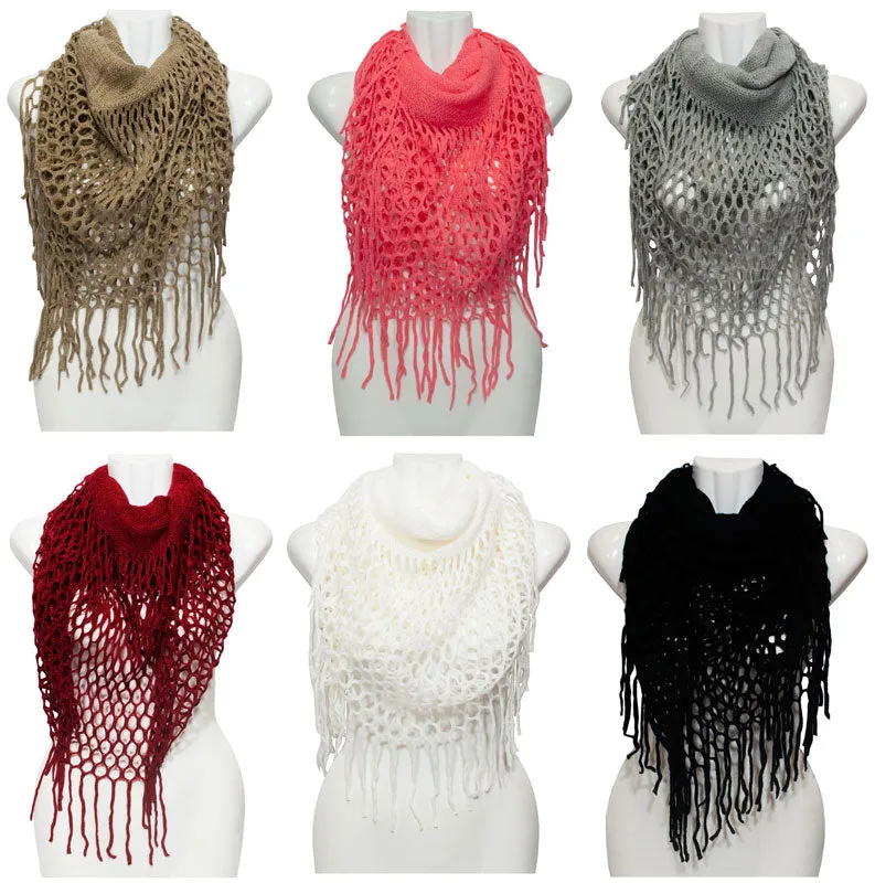 Ladies Winter Fashion Knitted 2-in-1 Infinity Scarf Wholesale