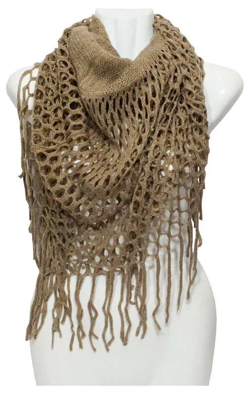 Ladies Winter Fashion Knitted 2-in-1 Infinity Scarf Wholesale