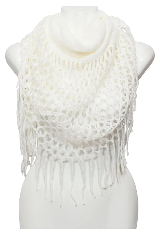 Ladies Winter Fashion Knitted 2-in-1 Infinity Scarf Wholesale