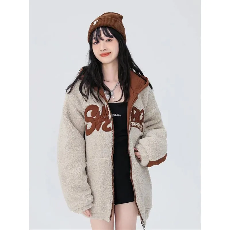 Lamb Wool Warmth Loose Fit Niche Thickened Teddy Jacket