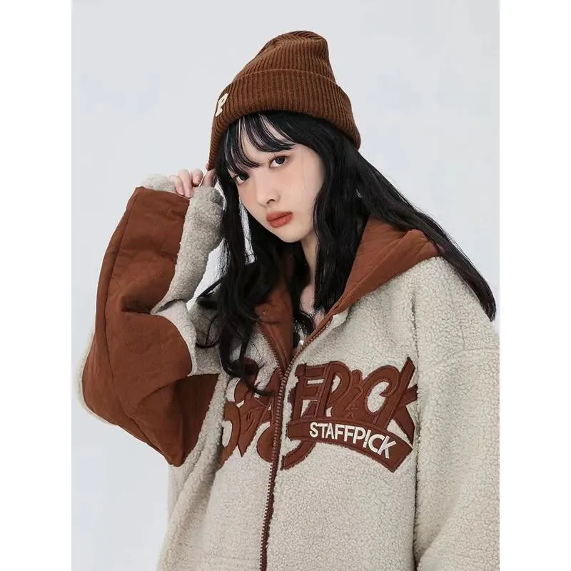 Lamb Wool Warmth Loose Fit Niche Thickened Teddy Jacket