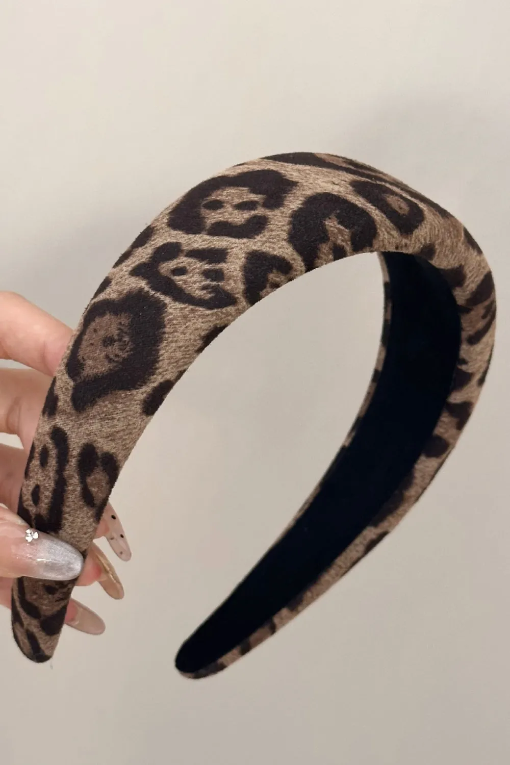 Leopard Polyester Wide Headband