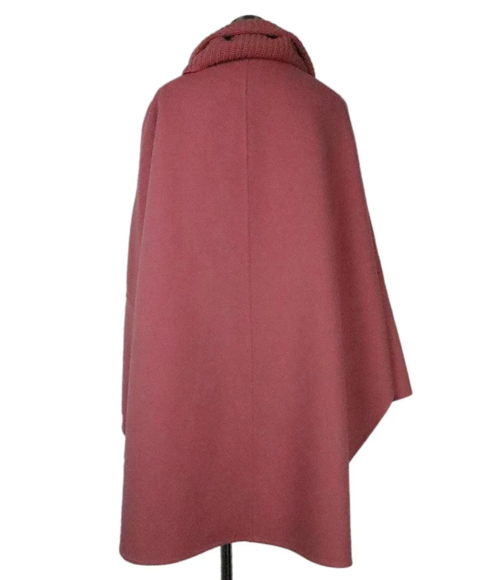 Loro Piana Pink Cashmere Poncho w/ Scarf