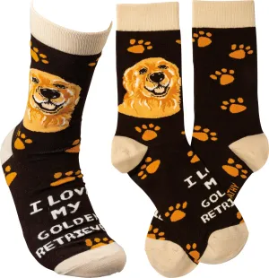 Love My Golden Retriever Socks