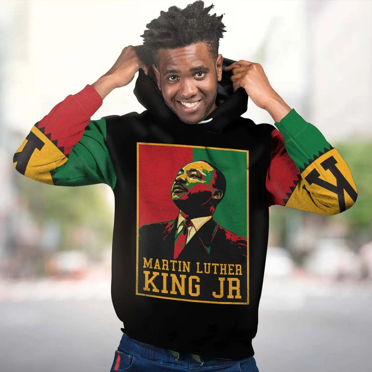 Martin Luther King Jr Retro All-over Hoodie