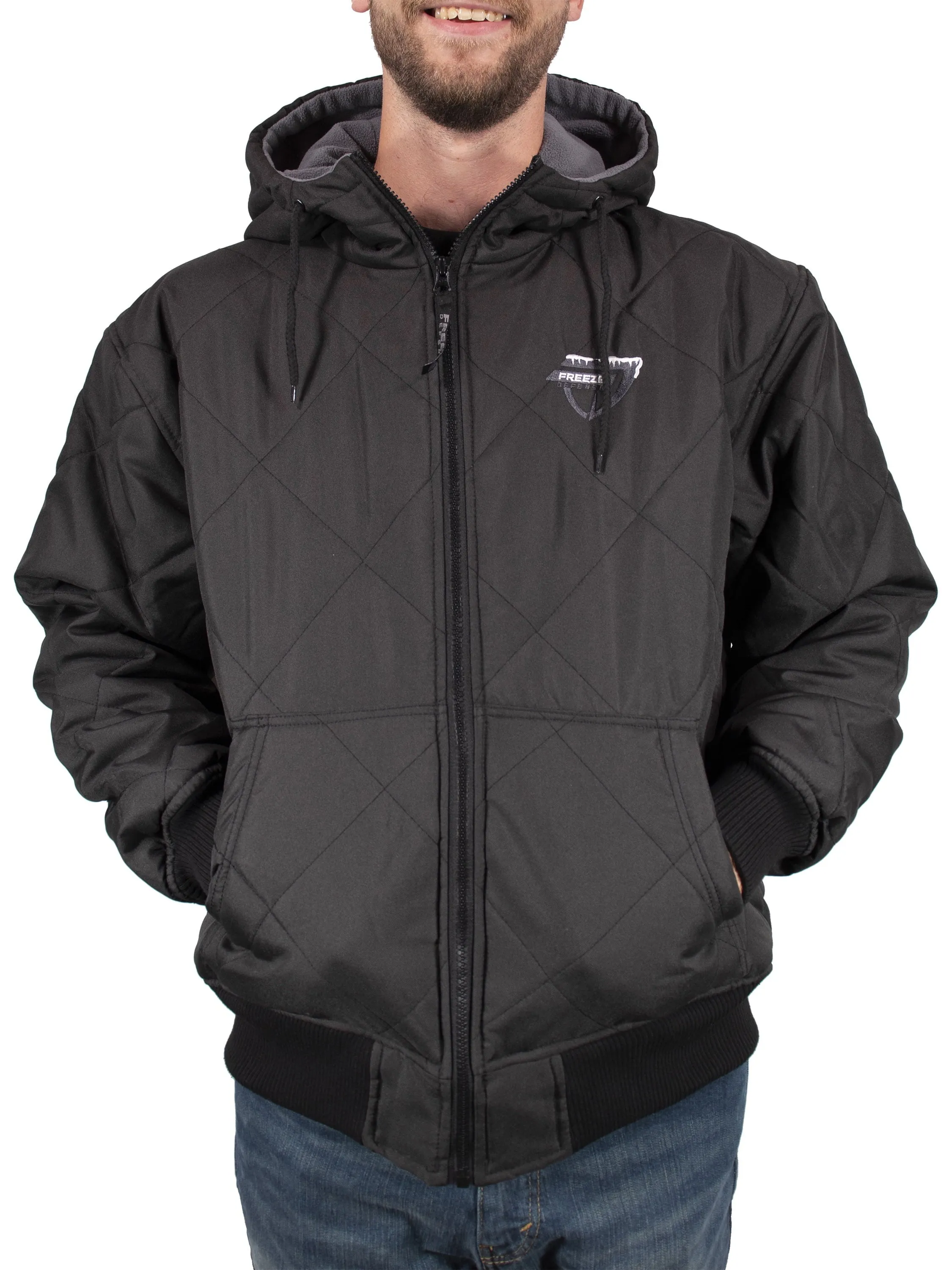 Men'S Big & Tall Fleece Lined Quilted Winter Jacket Coat (3XL, Black)