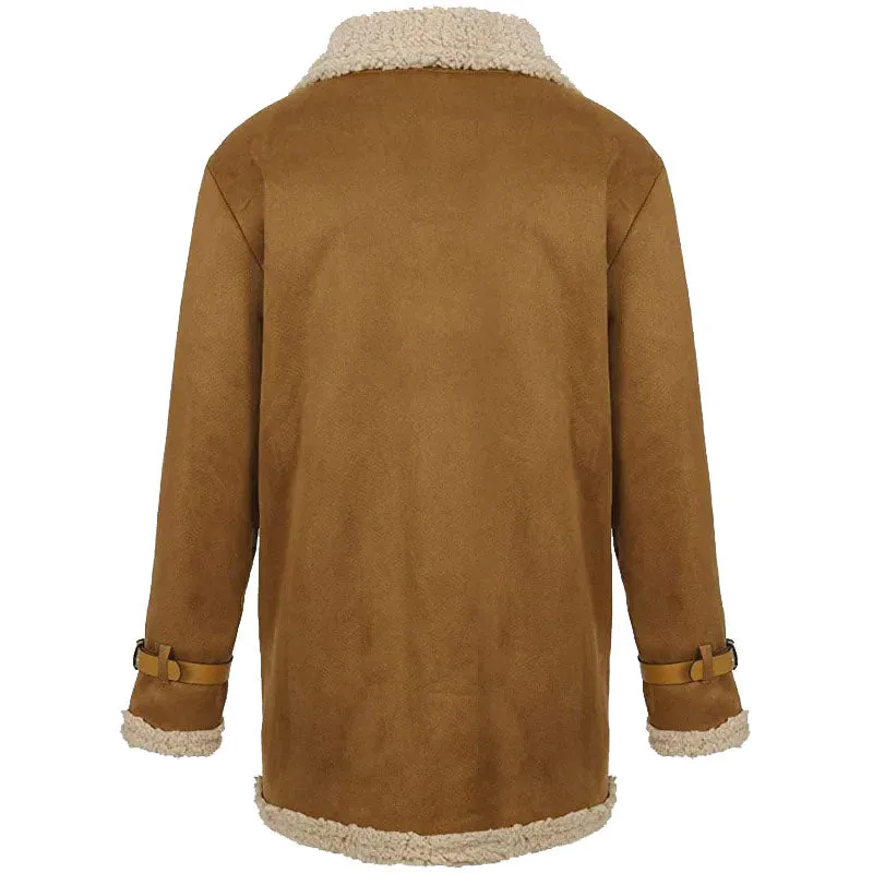 Men's Brown Sheepskin Winter Teddy Coat