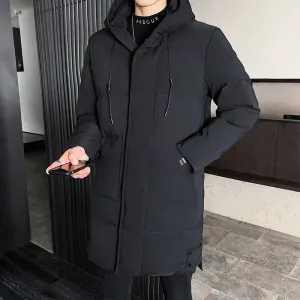 Men's Jacket Coat Thick Thermal Windbreaker Down Jacket Winter Coat Men Hooded Long Parka Windbreaker Windproof Warm Parkas