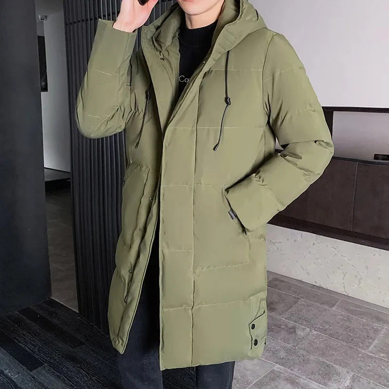 Men's Jacket Coat Thick Thermal Windbreaker Down Jacket Winter Coat Men Hooded Long Parka Windbreaker Windproof Warm Parkas