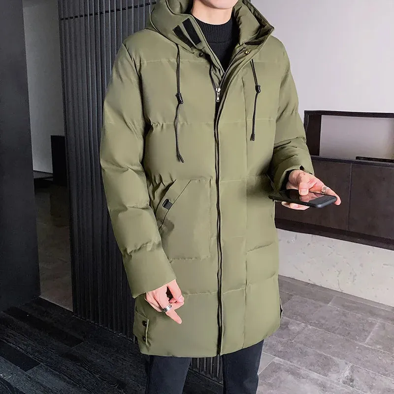 Men's Jacket Coat Thick Thermal Windbreaker Down Jacket Winter Coat Men Hooded Long Parka Windbreaker Windproof Warm Parkas